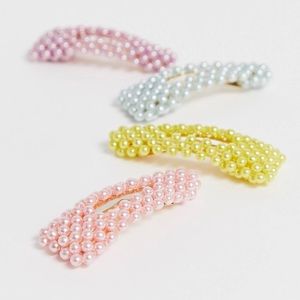 ASOS || colorful pearl hair clips